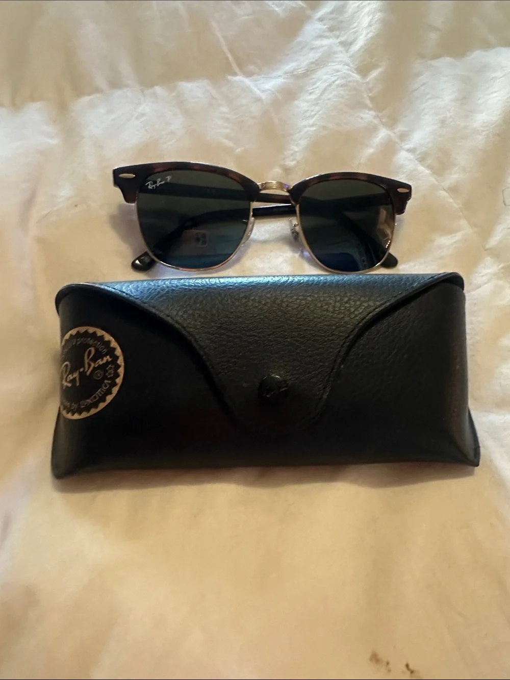 Ray-Ban Clubmaster Sunglasses - Tortoise Frame with Dark Green Lenses